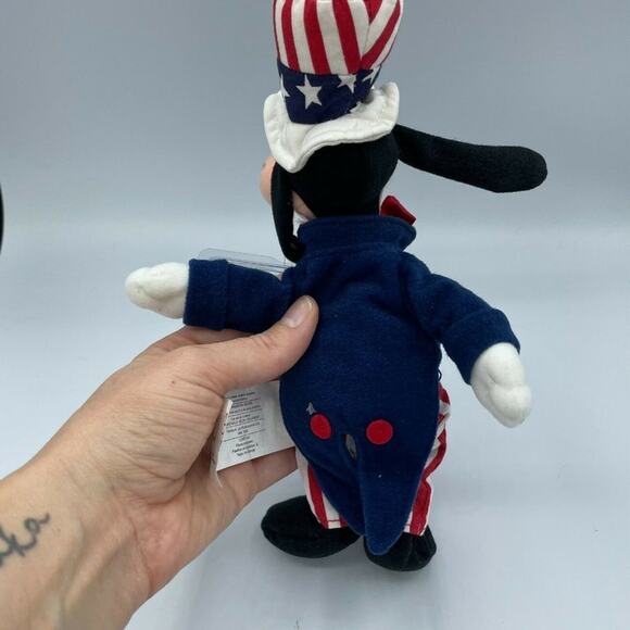 The Disney Store Vintage Uncle Sam Goofy Soft Mini Bean Bag Plush Toy With Tags - Picture 2 of 7